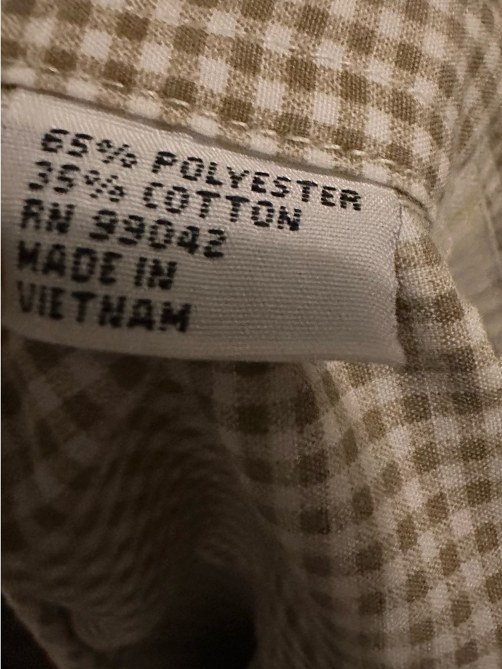 Vintage Coffee Embroidered Gingham Button Up Shirt Café Aesthetic Brown Beige Si - Picture 4 of 5
